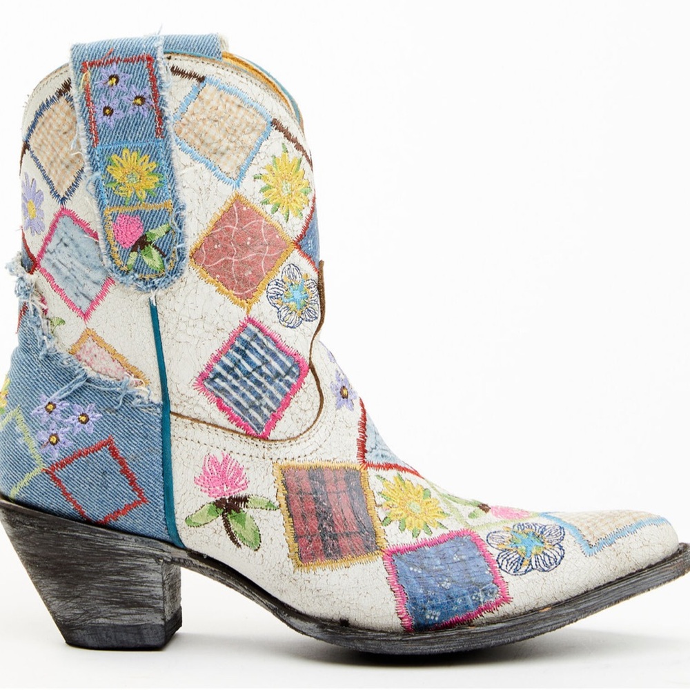 🤠YIPPEE KI YAY by OLD GRINGO Cowhide Leather Embroidered Patchwork Pointed Toe - Picture 4 of 9